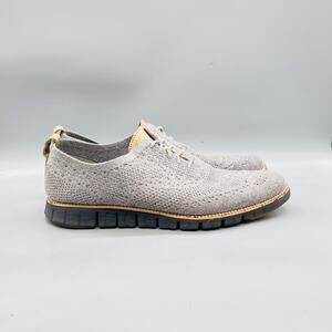 Cole Haan Shoes Mens 12 Gray Knit Grand OS Wingtip Casual Sneakers‎ Comfort